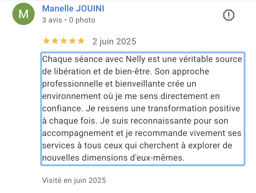 Avis Google de Manelle Jouini sur Nelly Thulliez Breathwork Toulouse