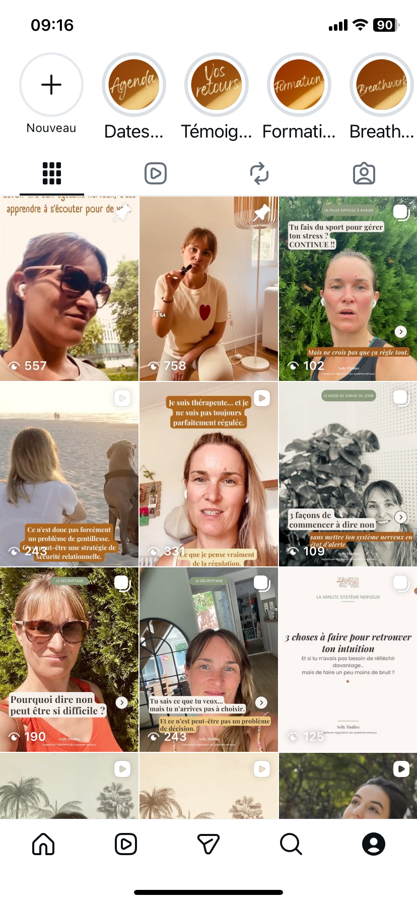 Aperçu du feed Instagram de Nelly Thulliez